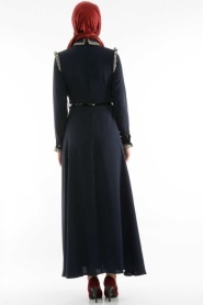 NK Collection - Simli Lacivert Elbise - Thumbnail