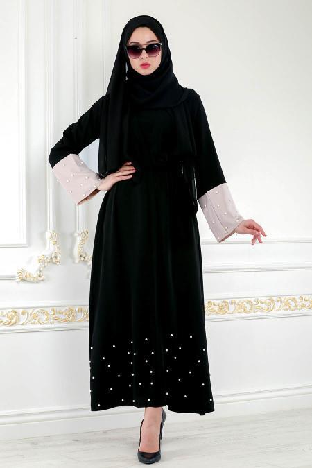 Noir - Nayla Collection - Abaya Décontracté 4751S - 2
