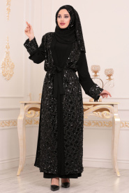 Noir - Nayla Collection - Abaya Hijab 9573S - Thumbnail