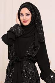 Noir - Nayla Collection - Abaya Hijab 9573S - Thumbnail