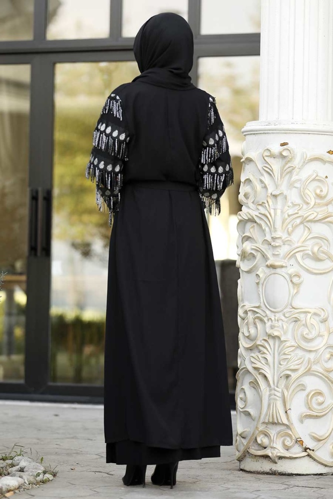 Noir - Nayla Collection - Abaya Hijab 95760S - 2