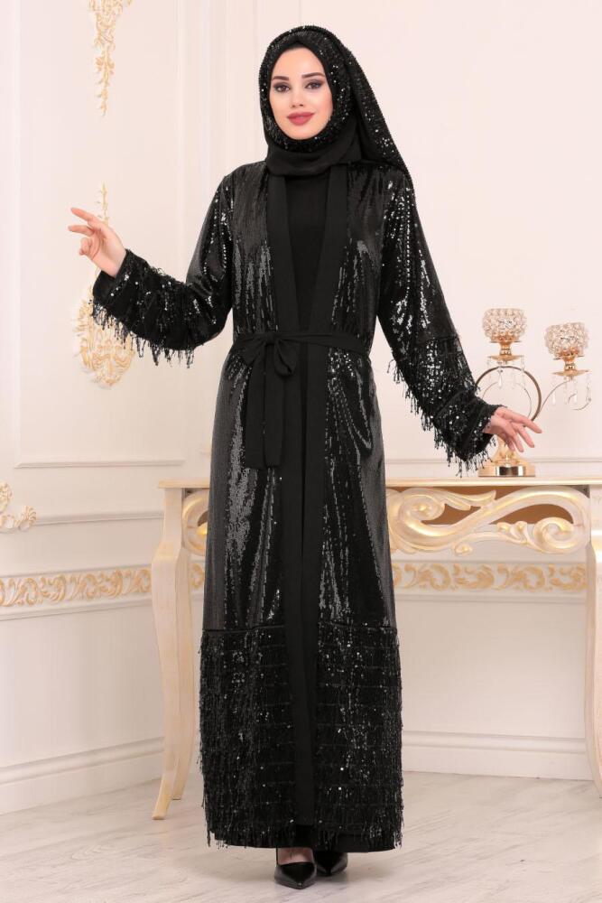 Noir - Nayla Collection - Abaya Hijab 95813S - 1