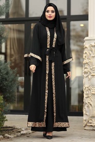 Noir - Nayla Collection - Abaya Hijab 95841S - Thumbnail