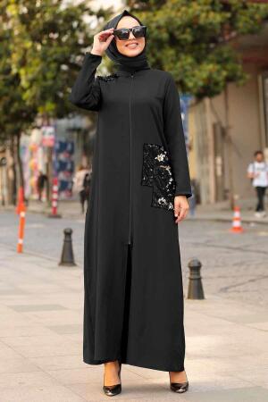 Noir - Nayla Collection - Abaya Turque - 5015S - 1