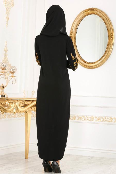 Noir - Nayla Collection - Abaya Turque 985S - 3