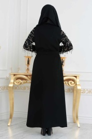 Noir - Nayla Collection - Abaya Turque Hijab 132S - Thumbnail