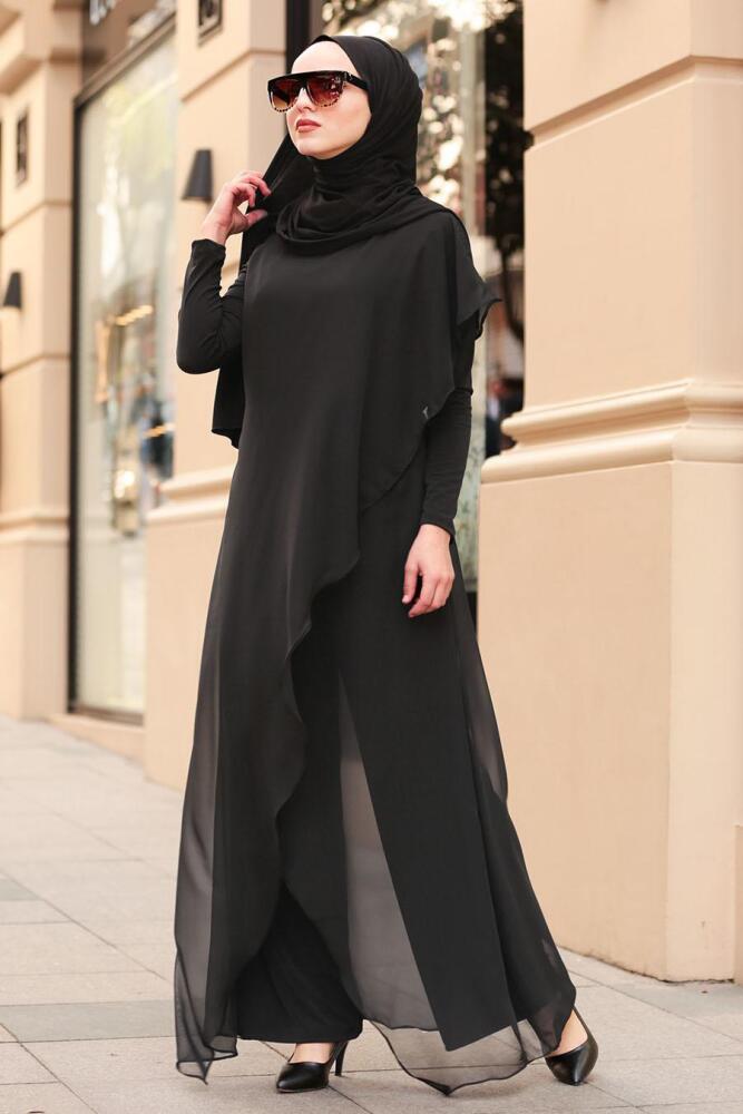 Noir- Nayla Collection - Combinaison Hijab 1045S - 2