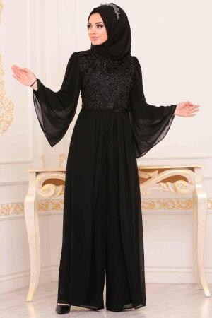 Noir - Nayla Collection - Combinaison Hijab - 3932S - 1