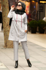 Noir - Nayla Collection Combination Hijab 12065BR - Thumbnail
