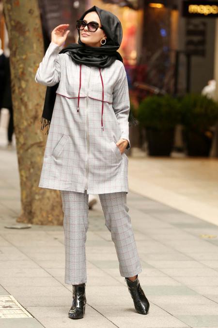Noir - Nayla Collection Combination Hijab 12065BR - 2