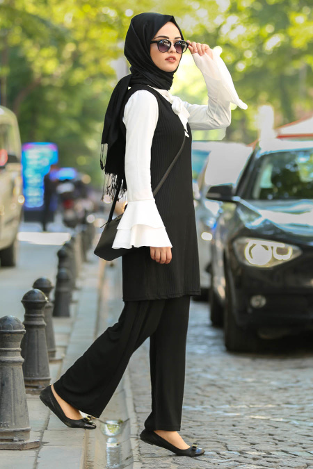 Noir- Nayla Collection - Combination Hijab 995S