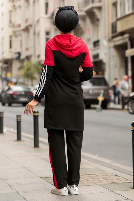 Noir - Nayla Collection - Ensemble Décontracté Hijab 2388S - 2