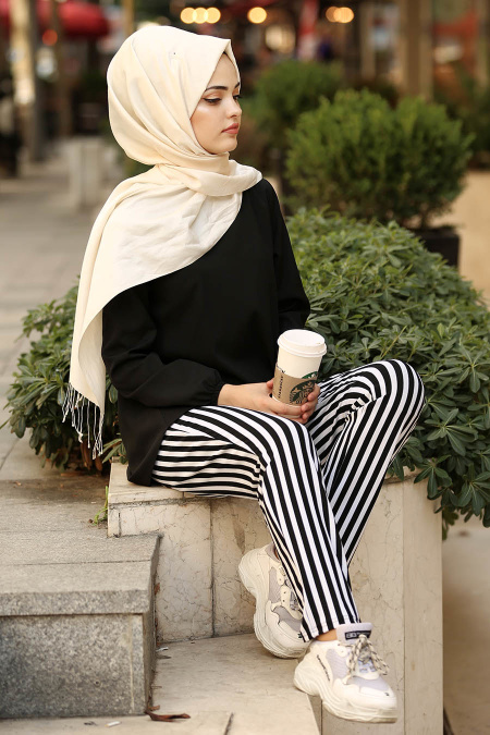 Noir- Nayla Collection - hijab Pantalon 20801S