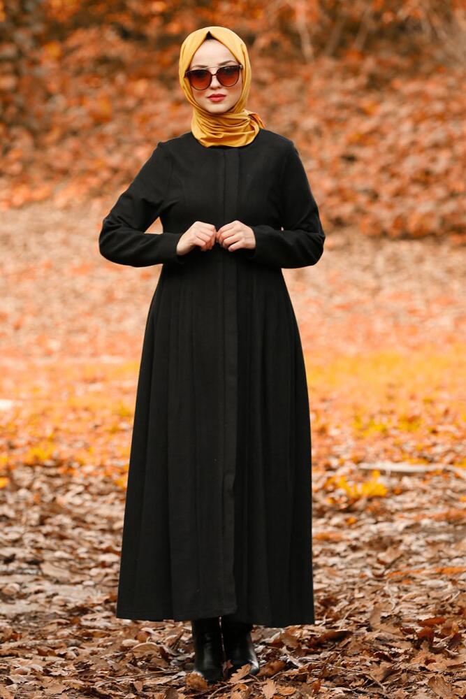 Noir - Nayla Collection - Manteau Hijab 2446S - 1