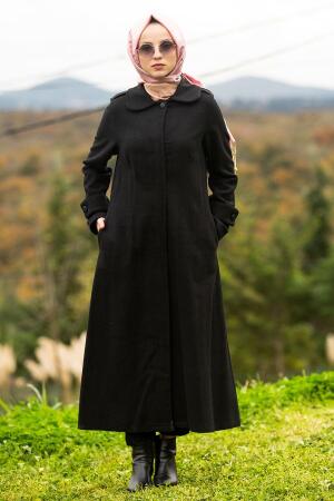 Noir - Nayla Collection - Manteau Hijab 2447S - 1