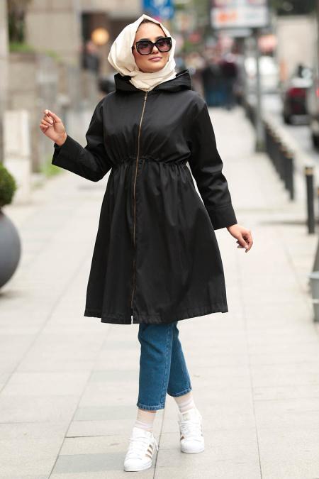 Noir - Nayla Collection - Manteau Hijab 2456S - 1