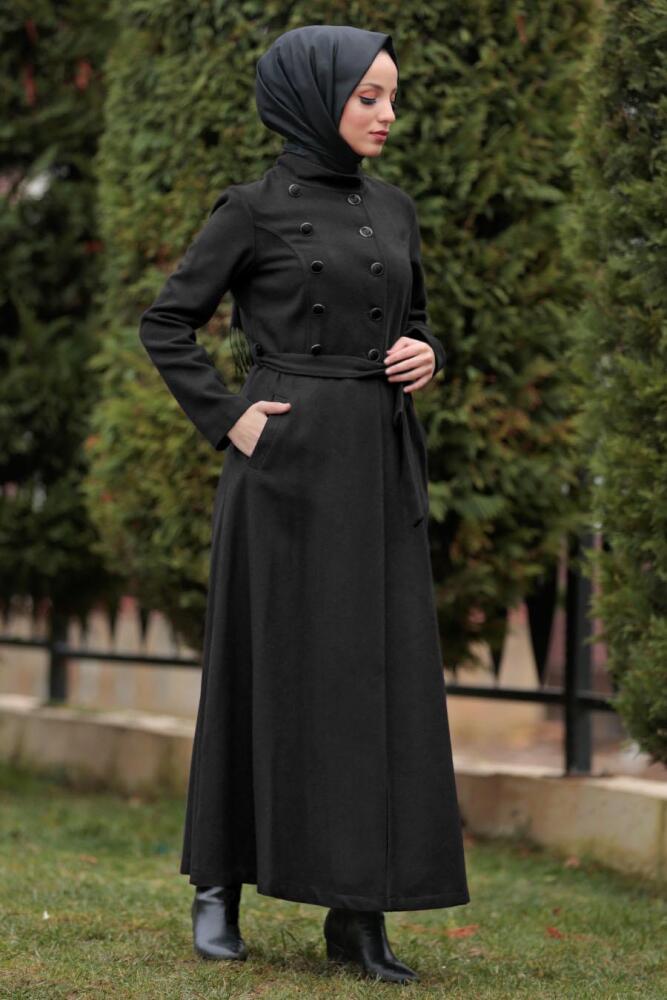 Noir - Nayla Collection - Manteau Hijab - 4430S - 1
