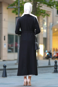 Noir - Nayla Collection - Manteau Hijab 53520S - Thumbnail