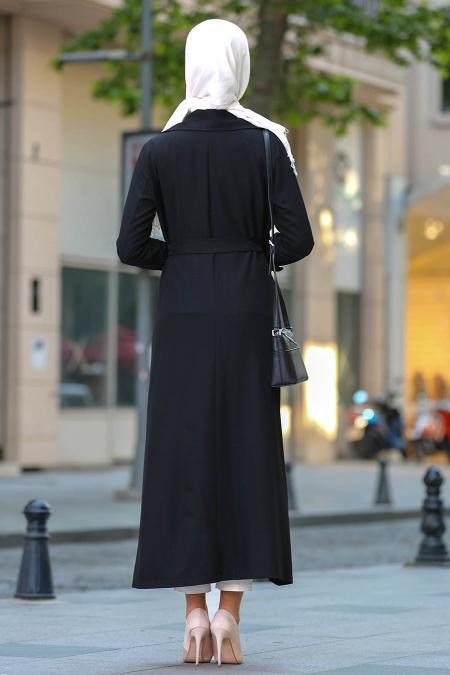 Noir - Nayla Collection - Manteau Hijab 53520S - 2