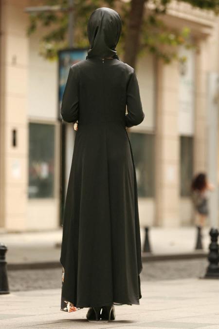 Noir - Nayla Collection - Robe Hijab 100386S - 3
