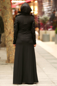 Noir - Nayla Collection - Robe Hijab 10080S - Thumbnail