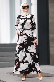 Noir - Nayla Collection - Robe Hijab - 10172S - Thumbnail