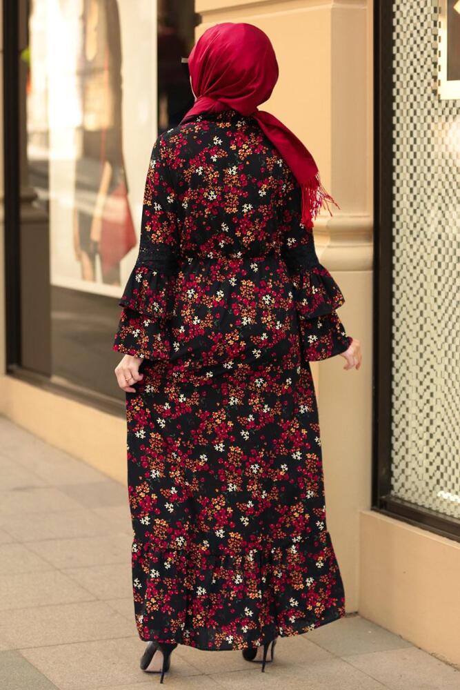 Noir- Nayla Collection - Robe Hijab 1253S - 2