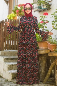 Noir - Nayla Collection - Robe Hijab - 1275S - Thumbnail