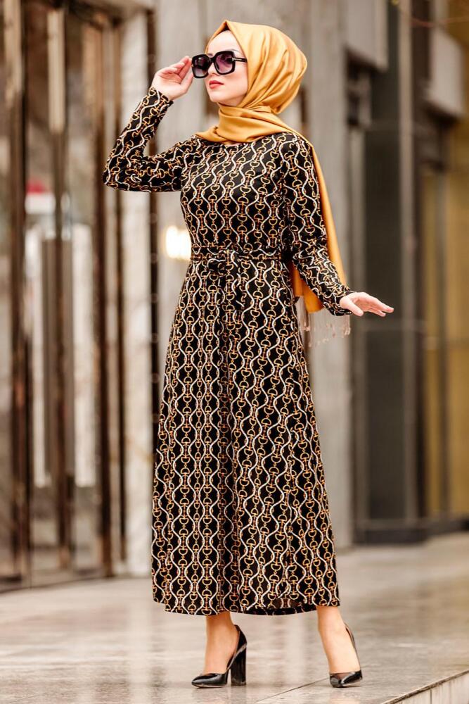 Noir-Nayla Collection - Robe Hijab 1923S - 2