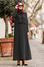 Noir-Nayla Collection - Robe Hijab 20420S - Thumbnail