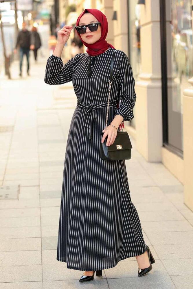 Noir - Nayla Collection - Robe Hijab 2396S - 1