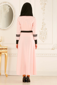 Noir- Nayla Collection - Robe Hijab 30401PD - Thumbnail