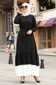 Noir - Nayla Collection - Robe Hijab - 3129S - Thumbnail