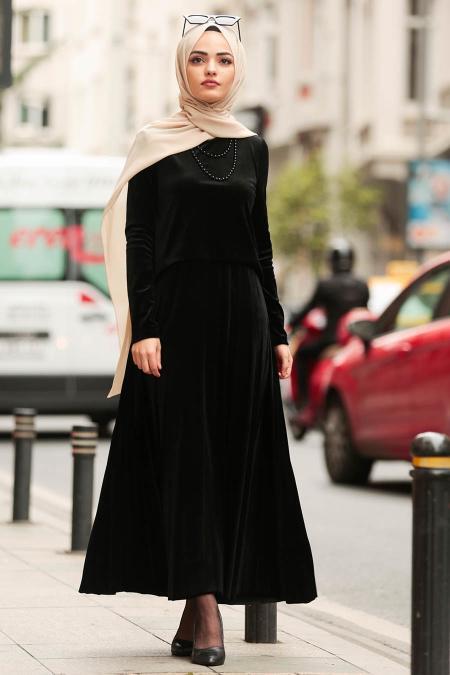 Noir -Nayla Collection -Robe Hijab 3194S - 1