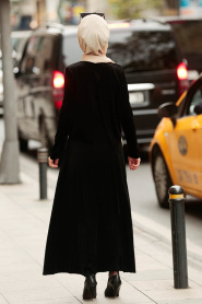 Noir -Nayla Collection -Robe Hijab 3194S - Thumbnail