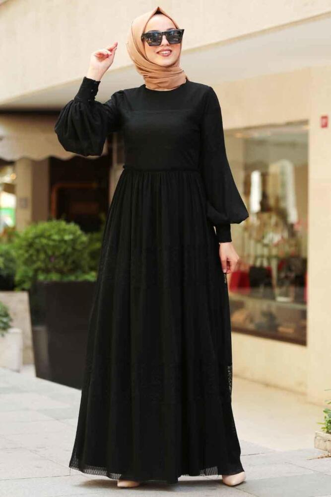 Noir - Nayla Collection - Robe Hijab - 3874S - 1