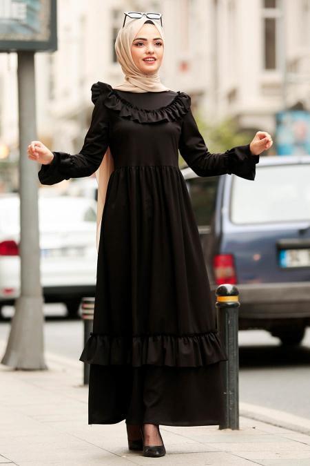Noir - Nayla Collection - Robe Hijab 4015S - 2