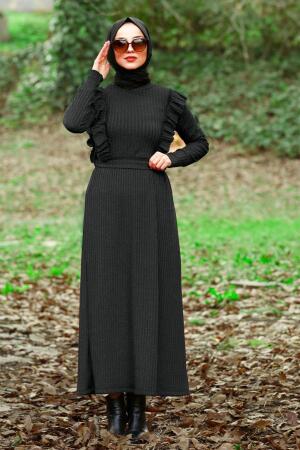Noir - Nayla Collection - Robe Hijab 4032S - 1