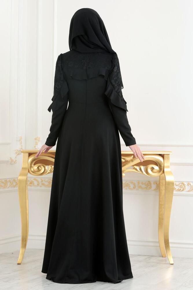 Noir -Nayla Collection - Robe Hijab 42410S - 3