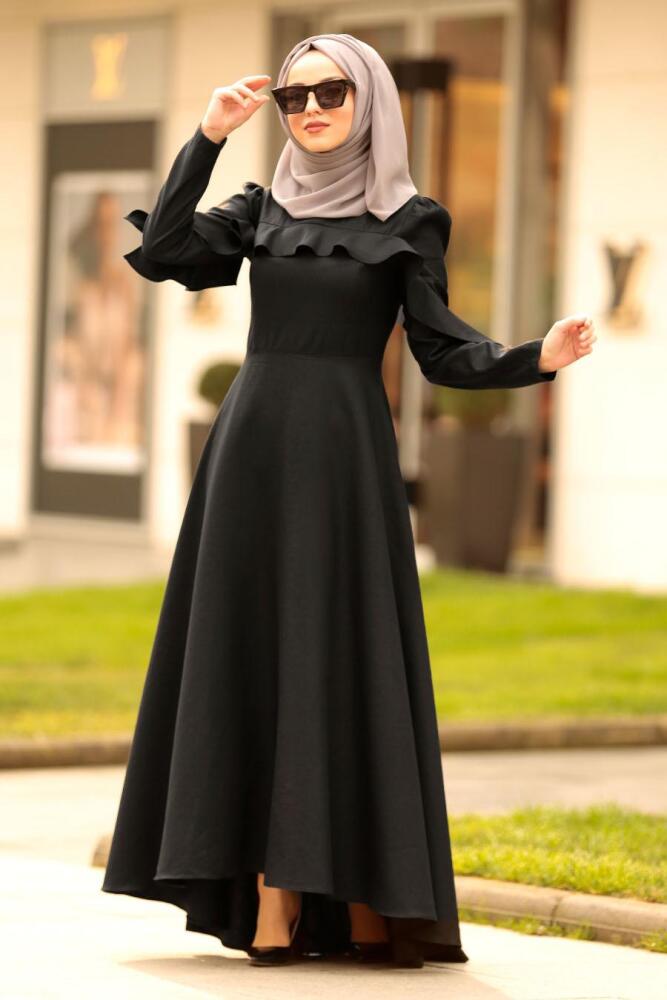 Noir- Nayla Collection - Robe Hijab 4262S - 1