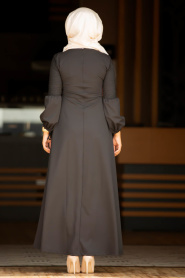 Noir - Nayla Collection - Robe Hijab 79260S - Thumbnail