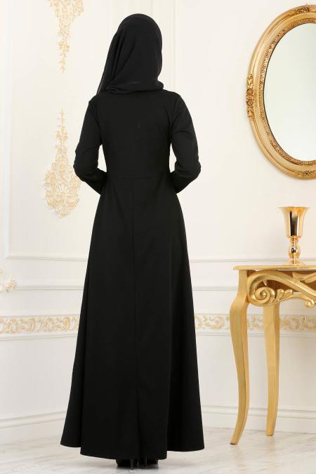 Noir - Nayla Collection - robe hijab 79270S - 2