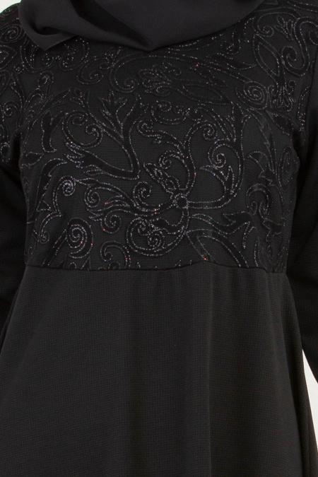 Noir - Nayla Collection - robe hijab 79270S - 3