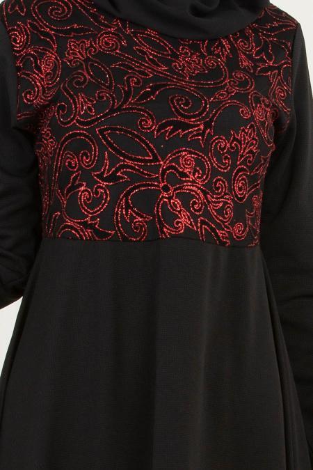 Noir - Nayla Collection - robe hijab 79271S - 2