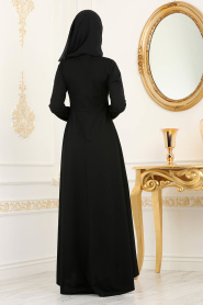 Noir - Nayla Collection - robe hijab 79271S - Thumbnail
