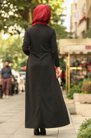 Noir - Nayla Collection - Robe Hijab 79340S - Thumbnail