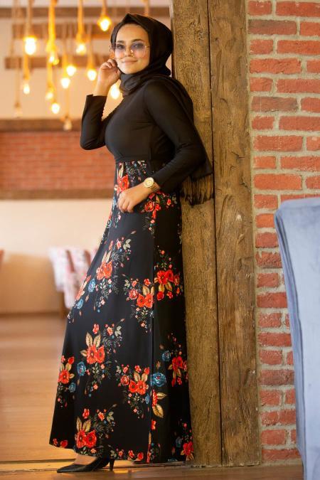 Noir - Nayla Collection - Robe Hijab 79470S - 2