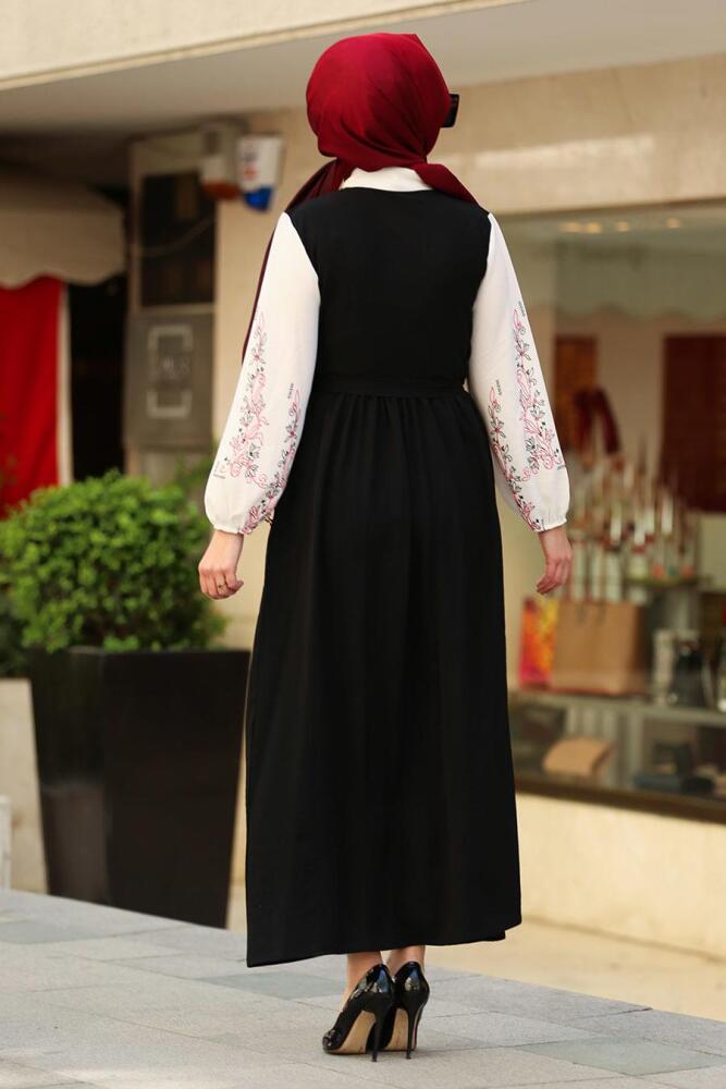 Noir- Nayla Collection - Robe Hijab 80091S - 3