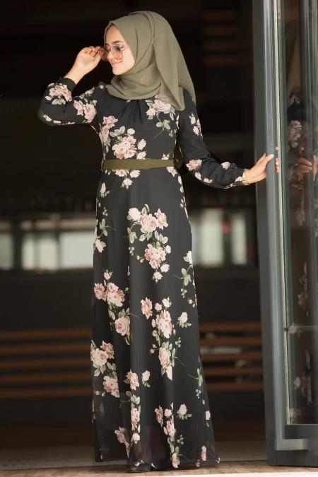 Noir - Nayla Collection - Robe Hijab 815204S - 2