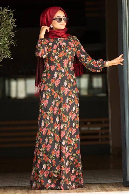 Noir - Nayla Collection - robe hijab 815207S - 2